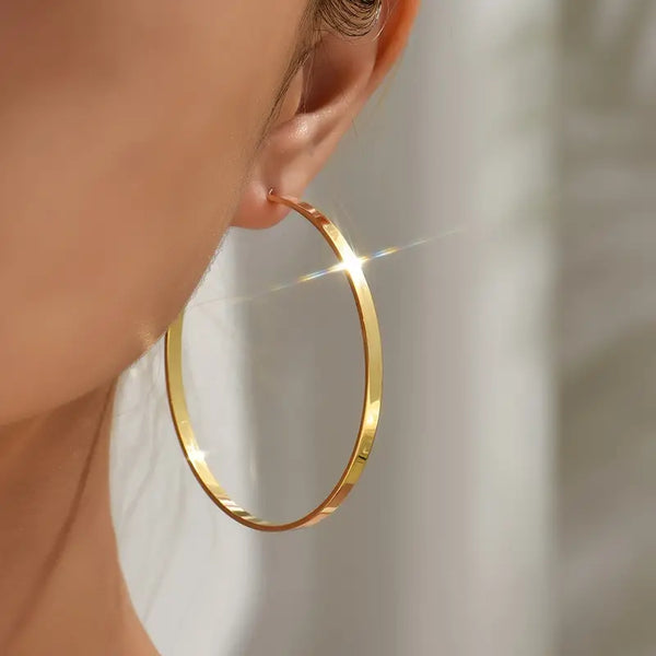 Gold Plated Big Hoop Earrings