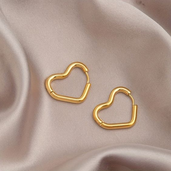 Heart Hoops 18K Gold