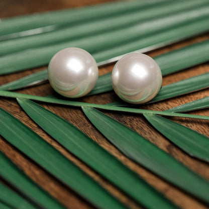 simple titanium steel pearl stainless steel hundred high-level sense of earrings - Aviksha Creations