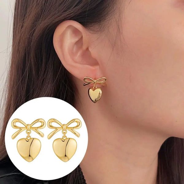 Bow Studded Anti Tanish Earrings