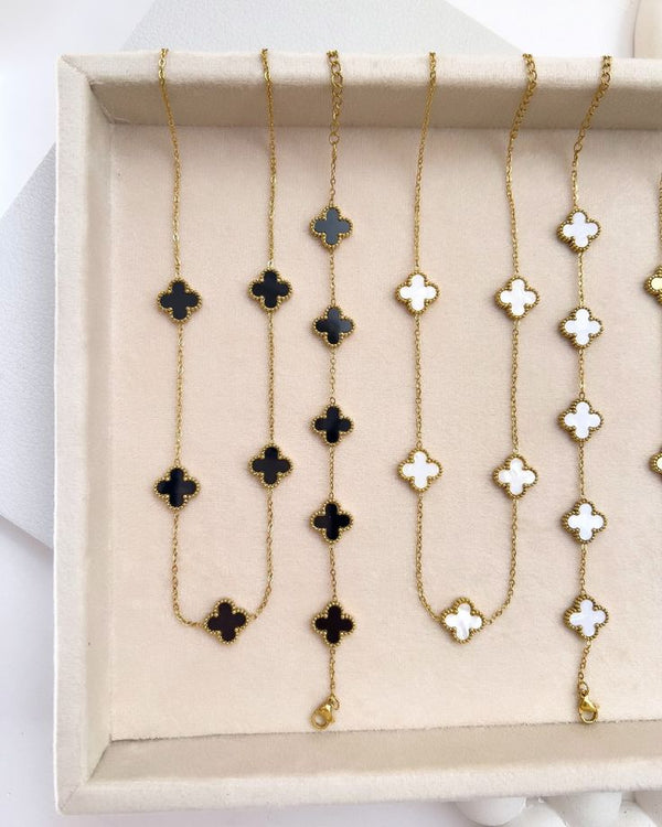 Clover Necklace and Bracelet Combo