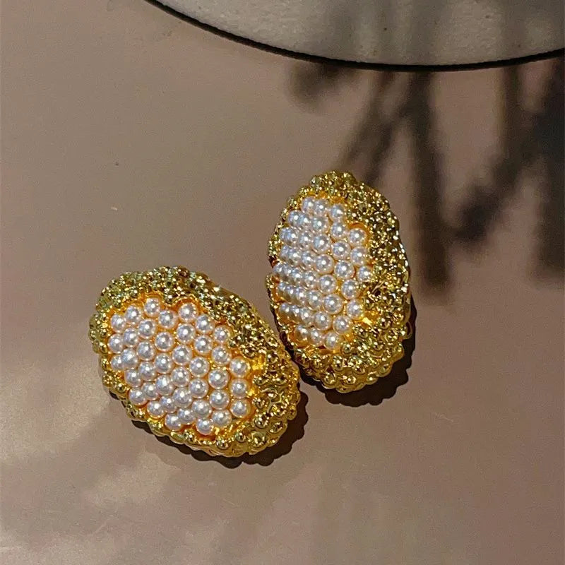 Anti Tanish Studded Earring with Back Support Clip Gold and Silver Colour - Aviksha Creations