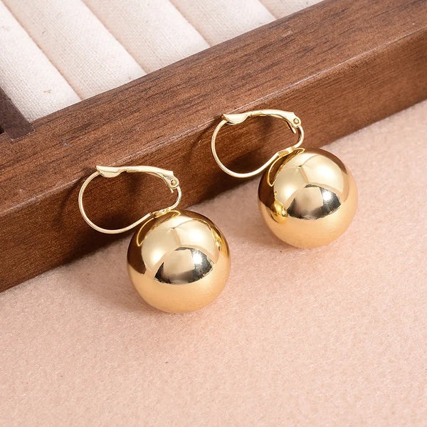 Ball Round Hoops 18K Gold