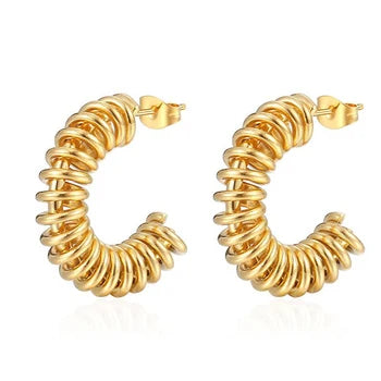 Twisted Hooped Earring 18k Gold Plated Anti Tanish Trendy Collection for casual wear - Aviksha Creations