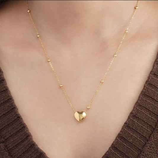 Dewdrop Heart Pendant Anti Tanish Necklace