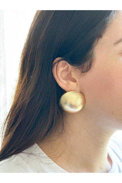 Gold Plated Brass Studed Earring Big Size
