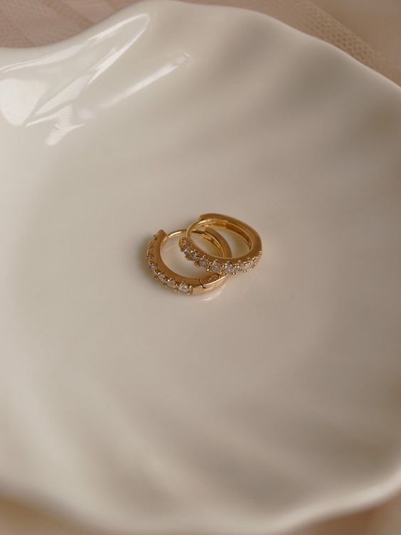 Golden Small Hoops Earrings