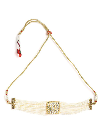 Kundan Beaded Necklace and Earring set for Ethnic Wear - Aviksha Creations