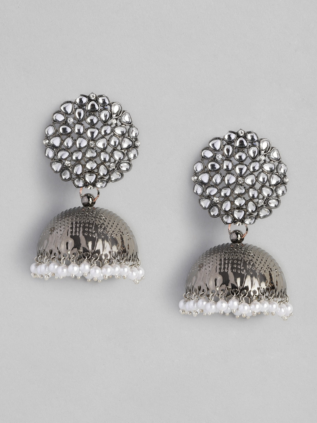 Silver Oxidised Dome Shaped Jhumka