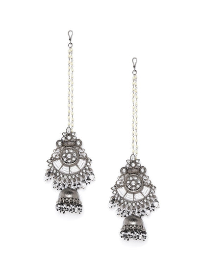 Afghani Silver Oxidised Earrings for Womens and Girls - Aviksha Creations