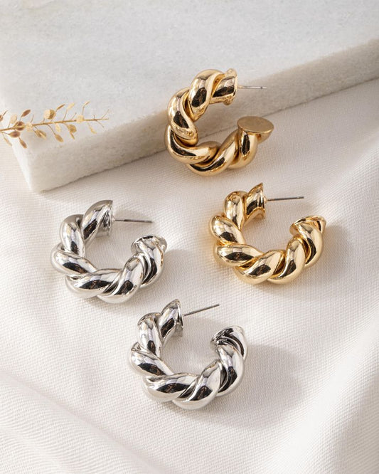 Silver Hoop Earrings and Gold Hoops Combo