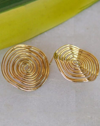 Rose Wired Brass Anti Tanished Earrings - Aviksha Creations