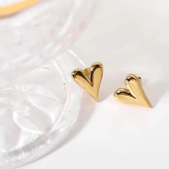 Heart Gold Plated Earrings