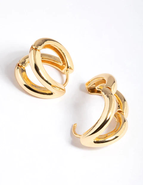Gold Plated Round Hoop Earrings - Aviksha Creations