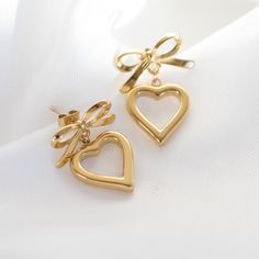 Heart Bow Anti Tanish Earrings