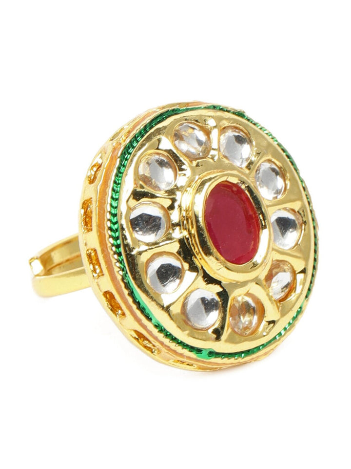 Kundan Adjustable Ring for Ethnic wear - Aviksha Creations