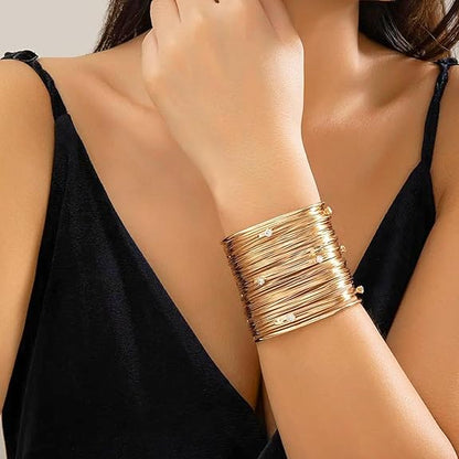 Gold Plated Ad Adjustable Bracelet Kada