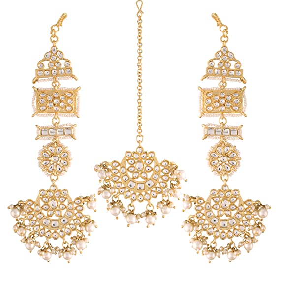 Gold Plated Earring and Maang Tikka Set