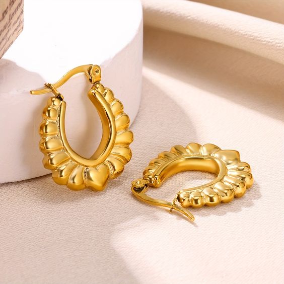 Starry Hoops 18K Gold