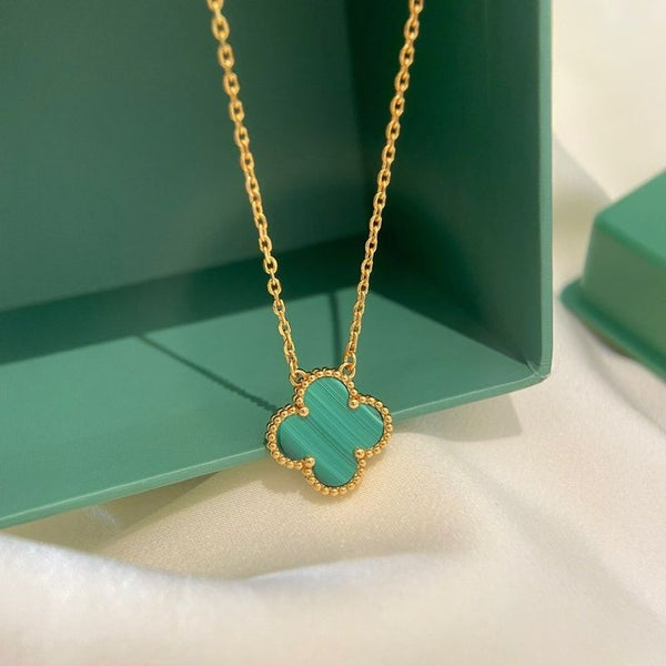 Green Clover Necklace 18K Gold