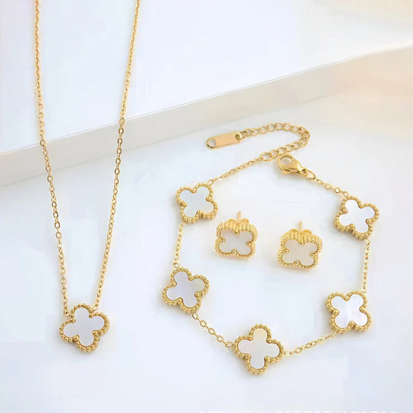 White Clover Combo 18K Gold