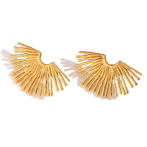Gold Plated Moon Earrings