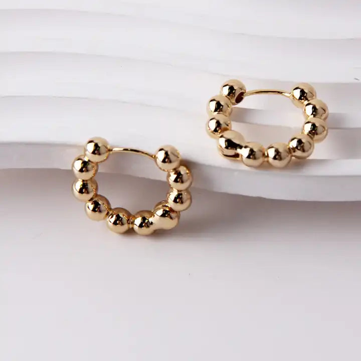 Ball Detail Hoop Earrings - Aviksha Creations