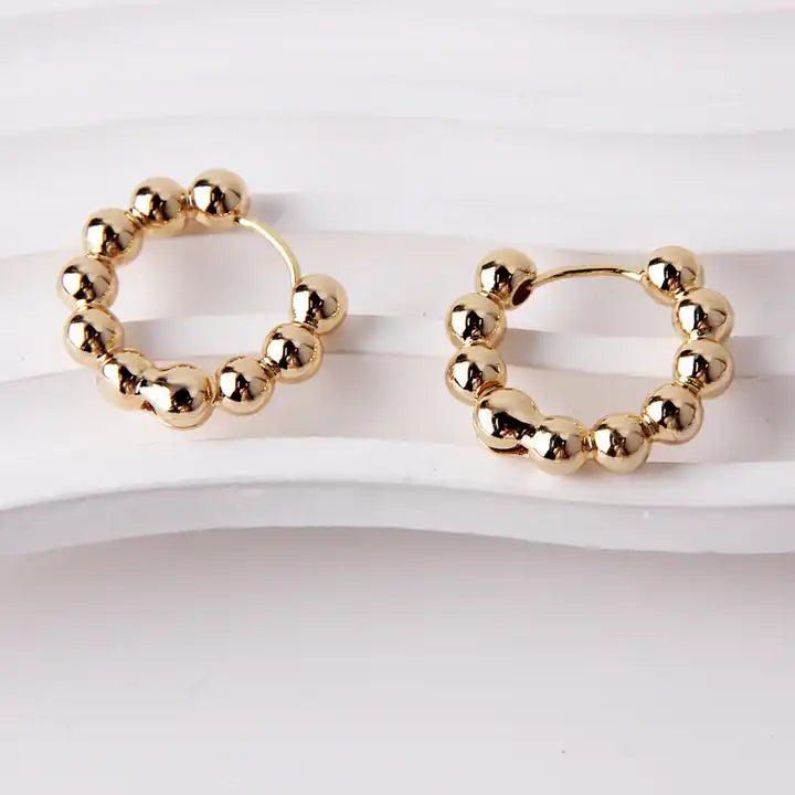 Ball Detail Hoop Earrings - Aviksha Creations