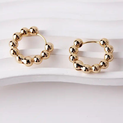 Ball Detail Hoop Earrings - Aviksha Creations