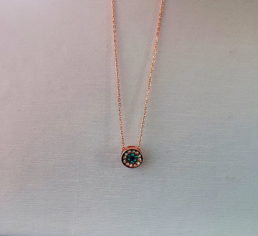 Evil Eye Rose Gold Necklace Demi Fine Necklace