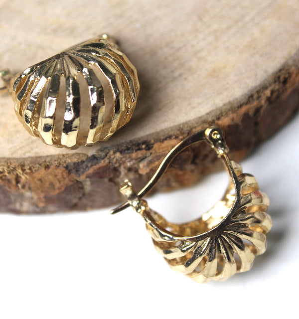 Gold Plated Small Hoops Earrings - Aviksha Creations