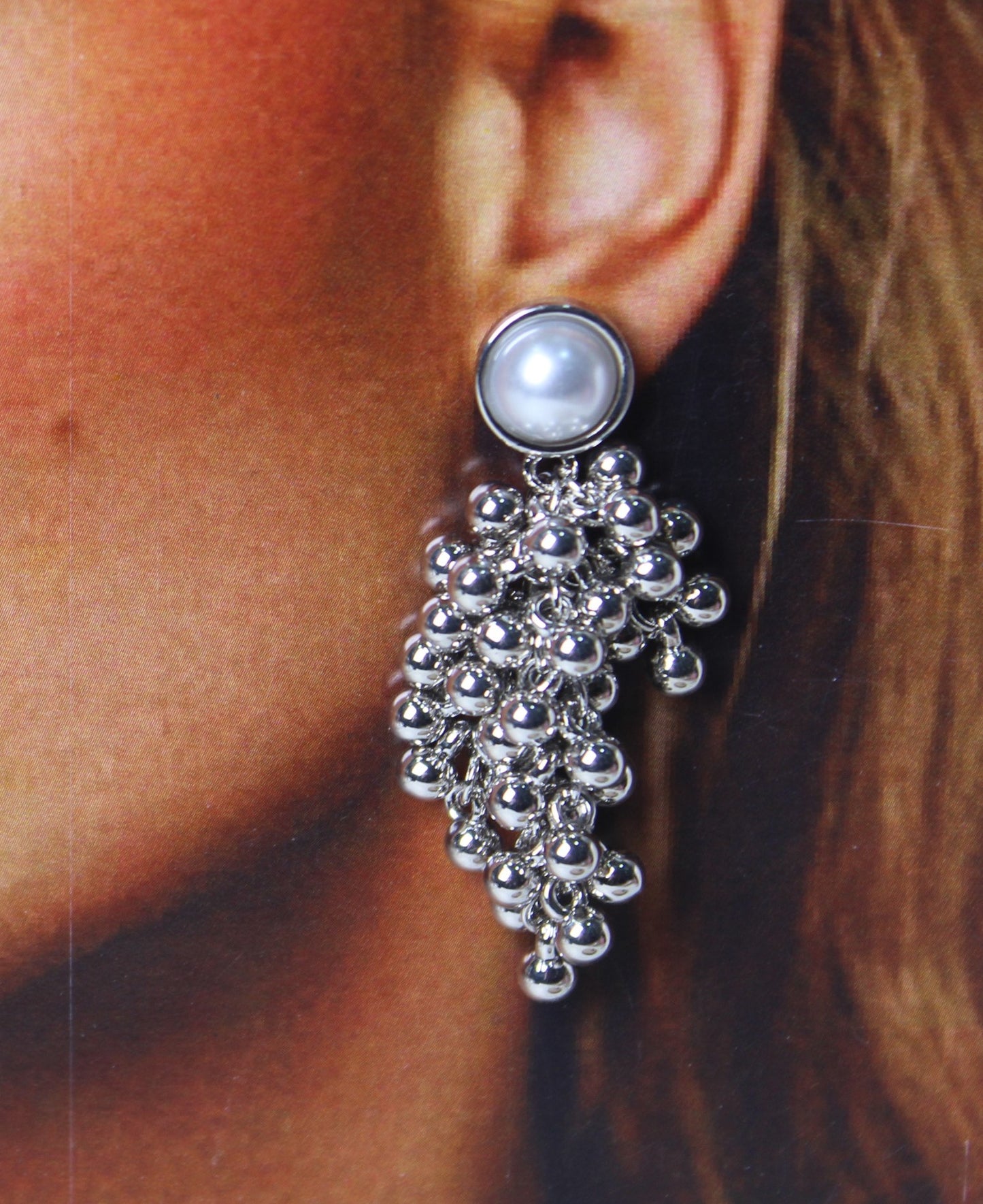 Silver Pearled Dangler Earrings for Casual or Daily Wear - Aviksha Creations