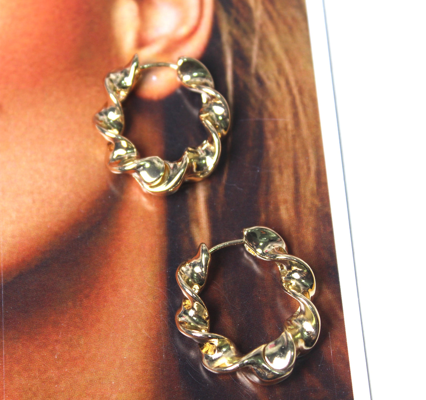 Golden Hoops Earrings for Womens and Girls - Aviksha Creations