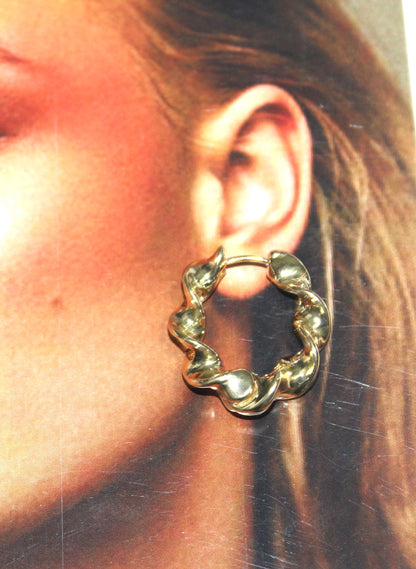 Golden Hoops Earrings for Womens and Girls - Aviksha Creations