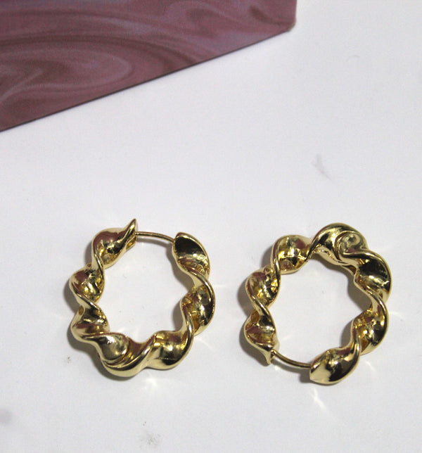 Golden Hoops Earrings for Womens and Girls - Aviksha Creations