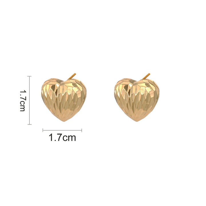 Gold Plated Heart Earrings - Aviksha Creations