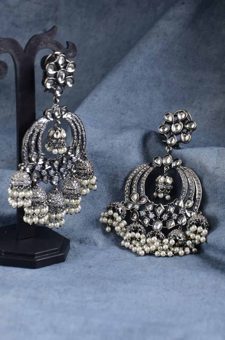 Black Polish Big Earrings for Ethnic and Fashion Wear - Aviksha Creations