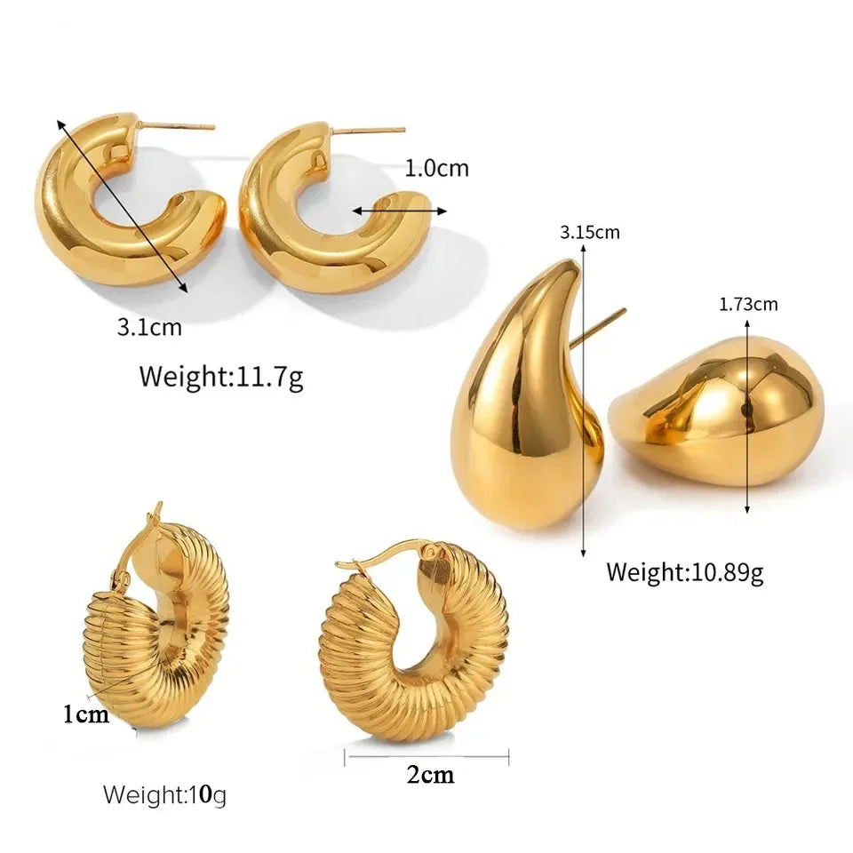 Combo of 3 Pair 18K Gold