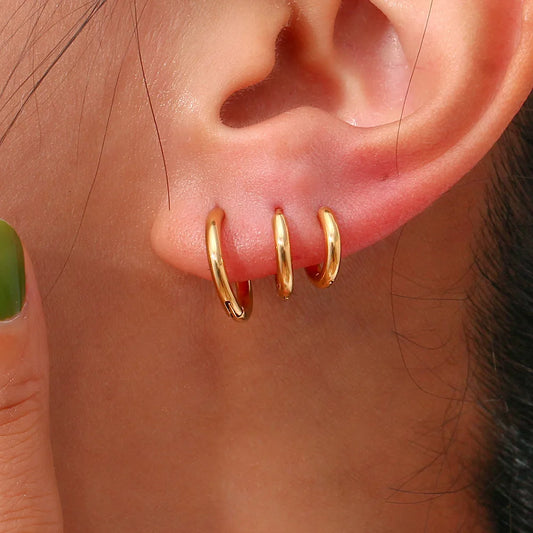 Combo Set of 3 Anti Tanished Earrings In Silver and Gold