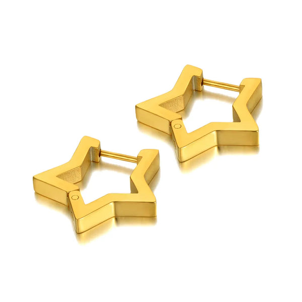 Gold Plated Star Earrings - Aviksha Creations