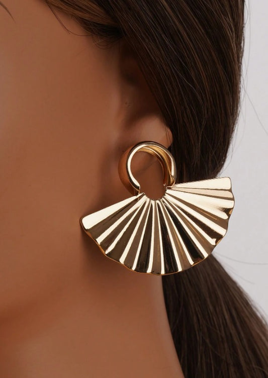Gold Plated Anti Tanish Big Earrings for Womens and Girls - Aviksha Creations