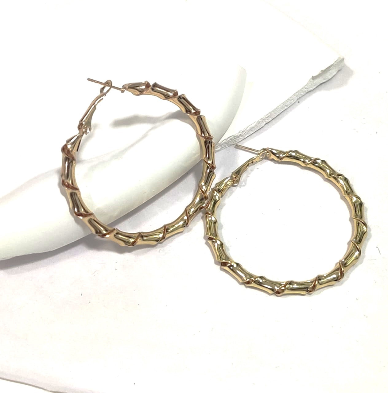 Silver and Golden hoops Earrings 5 Cm Size