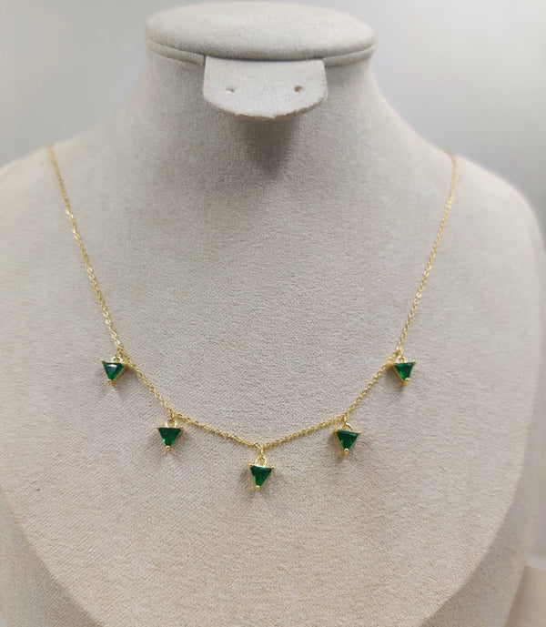 Green Ad Necklace 18K Gold