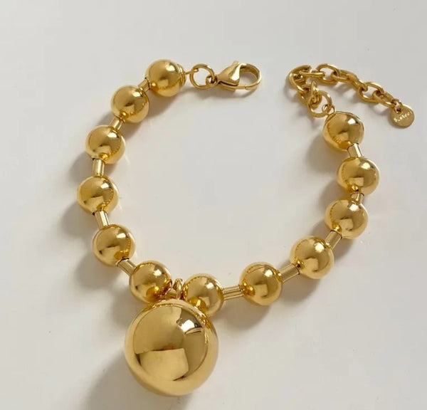 Round Bead Bracelet 18K Gold