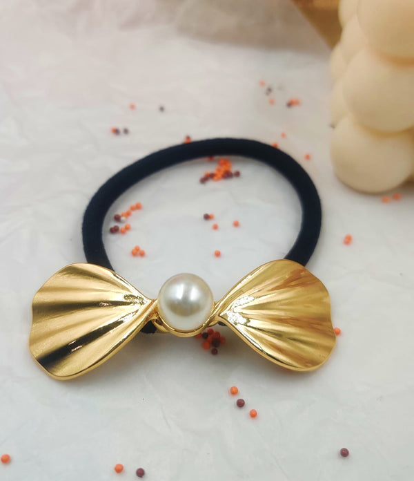 Floral Hair Rubber 18K Gold