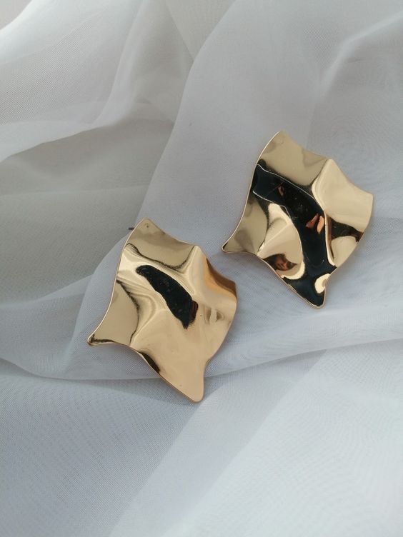 Gold Plated Big Chnuky Earrings for Special Occasions