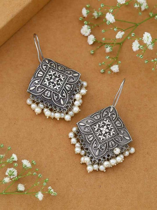 Silver Dangler Earrings Ethnic Wear