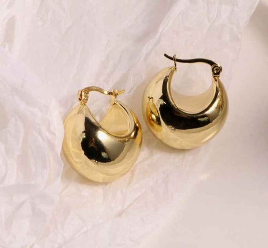 Gold Plated Hoops Earrings - Aviksha Creations