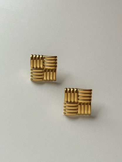 Gold Big Chunky Studs Earrings