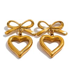 Heart Bow Anti Tanish Earrings